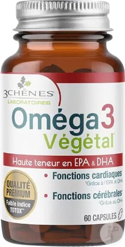 3 Chênes Omega 3 Premium Pflanzlichen Ursprungs 60 Kapseln