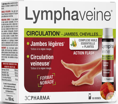 3C Pharma LymphaVeine Durchblutung Beine/Knöchel 10 Monodosen