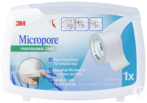 3M Micropore Vlies Zur Verfügung 25mm x 5m Weiß 1 Stück