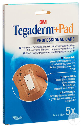 3M Tegaderm+PAD 9x15cm Kompresse 4,5x10cm 25 Stück