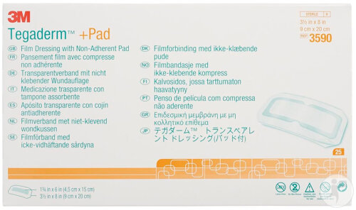 3M Tegaderm+PAD 9x20cm Kompresse 4,5x15cm 25 Stück