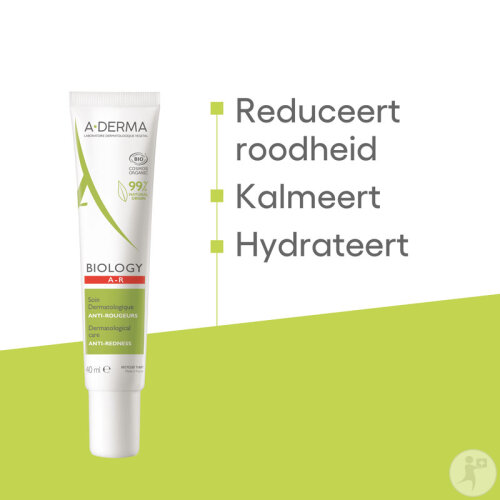 A-Derma BIOLOGY AR Anti-Rötungen Spezialpflege - Beruhigende Creme Bei Hautrötungen, 40 Ml