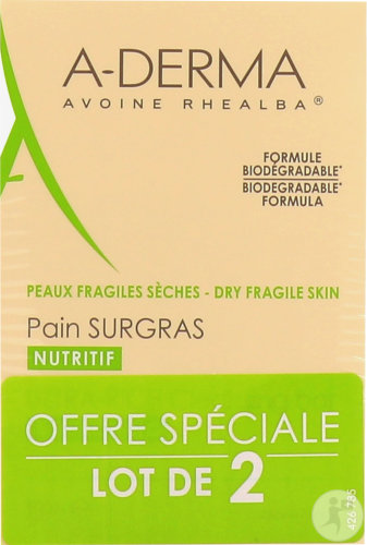 A-Derma Duo Nutritives Überfettungsbrot Zerbrechliche Trockene Haut Stücke 2x100g