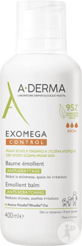A-Derma Exomega Control Balsam Gegen Juckreiz Bei Trockener Haut/Atopischem Ekzem 400ml