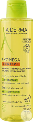 A-Derma Exomega Control Rückfettendes Duschöl Gegen Juckreiz/Trockener Haut/Atopischem Ekzem 200ml