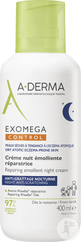 A-Derma Exomega Control Nachtpflege Creme Gegen Juckreiz Bei Trockener Haut/Ekzem 400ml