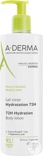 A-Derma Indispensables Feuchtigkeitsspendende Körpermilch 72h 400ml