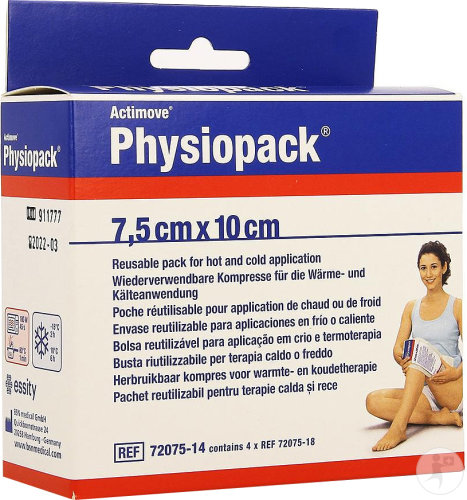 BSN Medical Actimove Physiopack Wiederverwendbarer Beutel Warm/Kalt 7,5cmx10cm 4 Stück (7207514)