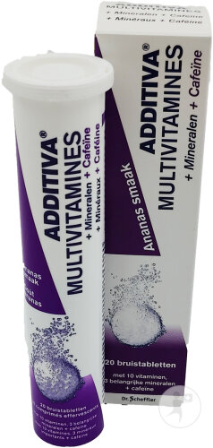 Additiva Multivitamine + Mineralstoffe + Koffein Ananasgeschmack 20 Brausetabletten