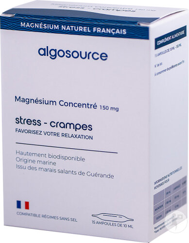 Algosource Magnesium Konzentriert 150mg Ampullen 15x10ml
