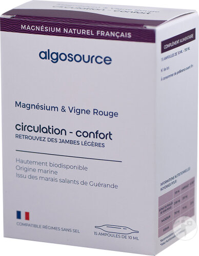 Algosource Magnesium & Rotes Weinlaub Ampullen 15x10ml