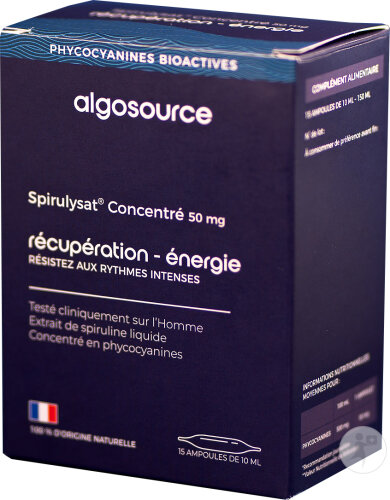 Algosource Spirulysat Konzentriert 50mg Ampullen 15x10ml