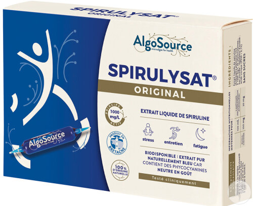 Algosource Spirulysat Original Flüssiger Spirulina-Extrakt Ampullen 20x10ml