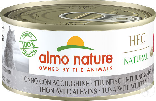 Almo Nature HFC Natural Nassfutter Für Katzen Mit Thunfisch Und Jungsardellen 150g