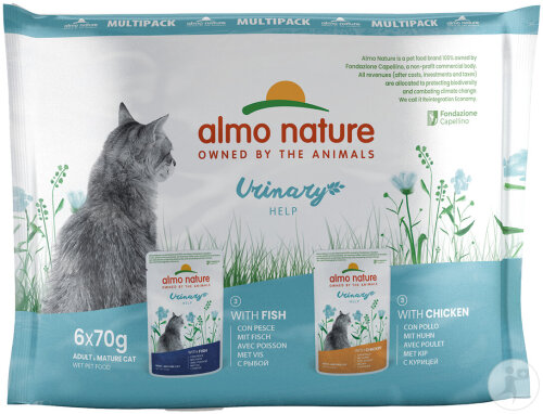 Almo Nature Urinary Help Adult And Mature Cat Fisch Und Huhn MultiPack 6x70g