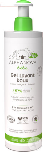 Alphanova Bébé Mildes Waschgel Bio Pumpflasche 400ml