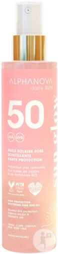 Alphanova Daily Sun Schimmerndes Sonnenöl SPF50 Rosa 125ml