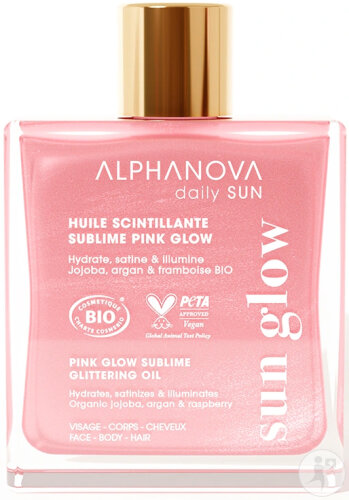 Alphanova Daily Sun Schimmerndes Sublimierende Öl Pink Glow Bio 50ml