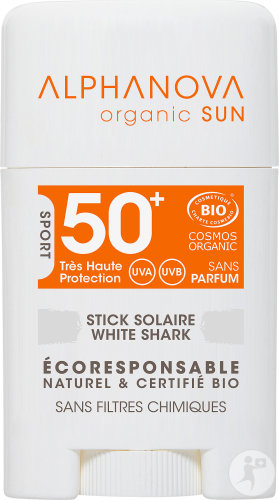 Alphanova Sun Sonnenstick Weisser Hai Gesicht LSF50+ Stick 12g