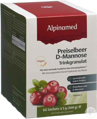 Alpinamed Preiselbeere Rot D-Mannose Instant Drink Granulat 60x5g