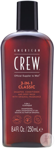 American Crew 3in1 Klassik Shampoo Conditioner Und Duschgel Flasche 250ml