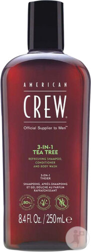American Crew 3in1 Teebaum Shampoo Conditioner Und Duschgel Flasche 250ml