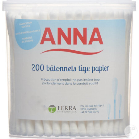 Anna Wattestäbchen Papier 200 Stück