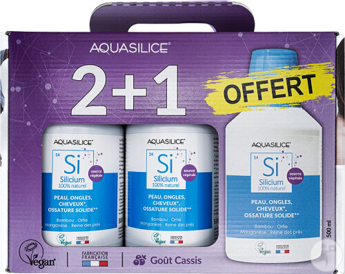 Aquasilice Silizium Trinkbare Pflanzenquelle Haut Nägel Haare Flaschen 3x500ml