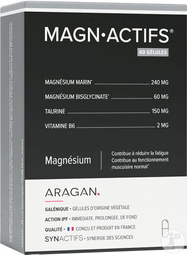 Aragan Synactifs Magnactifs Müdigkeit Stress Magnesium 60 Kapseln