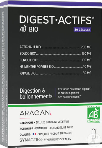 Aragan Synactifs Digestactifs Bio Verdauung Und Blähungen Fenchel-Extrakt 30 Kapseln