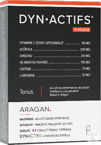 Aragan Synactives Dynactives Anti-Müdigkeit Ginseng Acerola 30 Kapseln