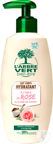 Arbre Vert Körpermilch Feuchtigkeitsspendend Rosenöl & Baumwollblüten 250ml