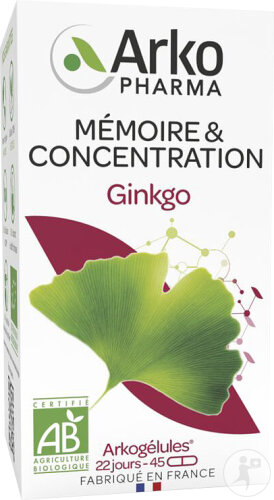 Arkogélules Ginkgo Gedächtnis Und Konzentration Bio 45 Kapseln