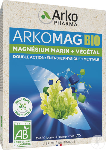 Arkopharma Arkomag Bio Marines + Pflanzliches Magnesium Doppelte Wirkung 30 Tabletten