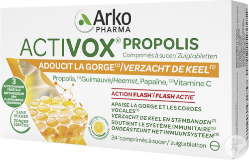 Arkopharma Activox Propolis Für Den Hals Honig-Zitronen Geschmack 24 Lutschtabletten
