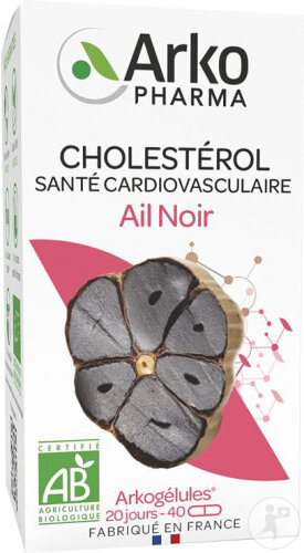 Arkopharma Arkogélules Schwarzer Knoblauch Cholesterol/Herz-Kreislauf-Gesundheit Bio 40 Kapseln