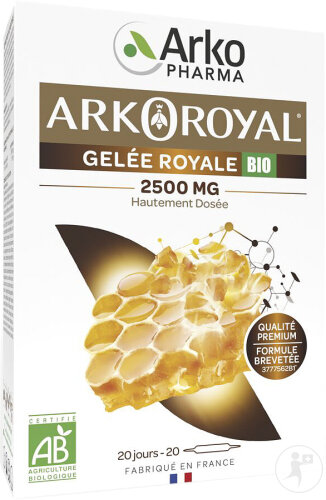 Arkopharma Arkoroyal Bio Gelee Royale 2500mg Honig Geschmack Ampullen 20x10ml