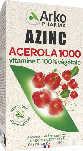 Arkopharma Azinc Acerola 1000 Pflanzliches Vitamin C Duopack 2x30 Kapseln