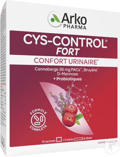 Arkopharma Cys-Control Fort Mit Mikrobiotika Harnkomfort 10 Beutel + 5 Sticks