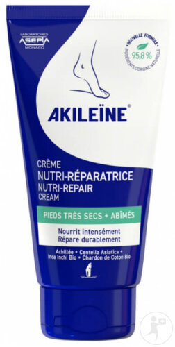 Asepta Akileïne Nährende Reparierende Creme Sehr Trockene/Beschädigte Füße Tube 75ml