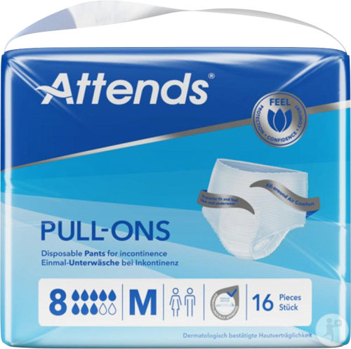 Attends Pull-Ons Einmal-Unterwäsche Bei Inkontinenz Saugstärke 8 Größe M 16 Stück