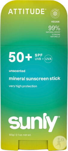 Attitude Mineralischer Sonnenstick Gesicht & Körper SPF50 Ohne Duftstoffe 60g