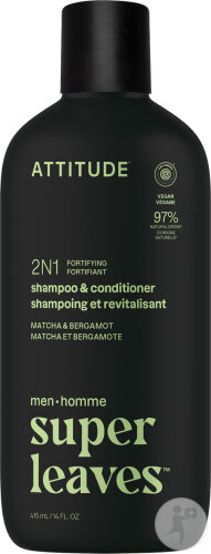 Attitude Super Leaves Men 2in1 Shampoo & Conditioner Stärkend Bergamotte & Matcha 415ml