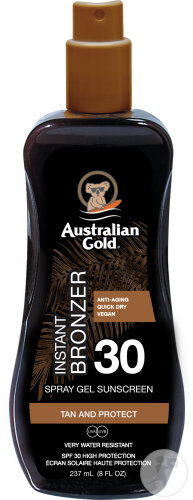 Australian Gold Instant Bronzer Sonnenschutz Spray Gel Mit Bräuner SPF30 237ml