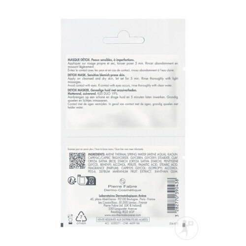 Avène Cleanance Detox Maske Mattierend Reinigend Fettige Haut Unreinheiten 2x6ml-3