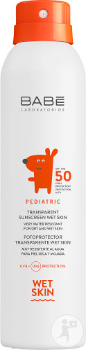 Babé Pediatric Transparenter Sonnenschutz Nasse Haut SPF50 Spray 200ml