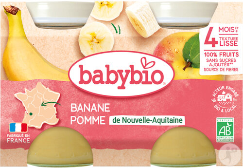Babybio Ecuadorianische Banane Und Apfel Ab 4 Monaten 2 x 130g