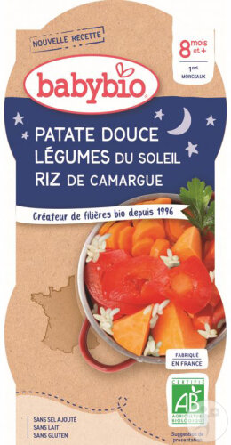 Babybio Süßkartoffeln Sonnengereiftes Gemüse Und Reis 8+ Monate Neues Rezept 2x200g
