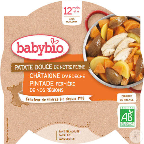 Babybio Süßkartoffel Kastanie Und Perlhuhn 12+ Monate 230g