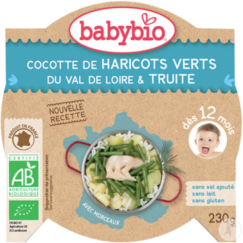 Babybio Grüne Bohnen - Forelle - Dill  230g (50163)